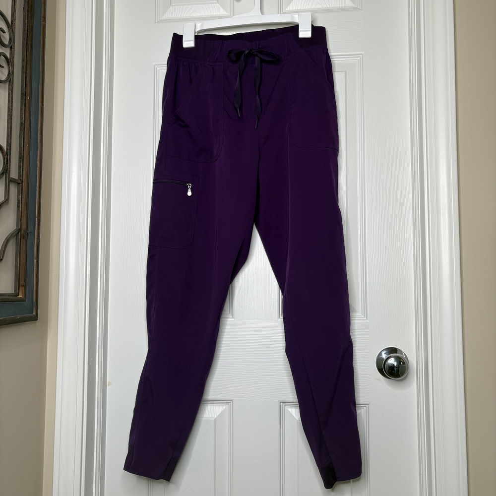 ADAR Women's Bold Purple Eggplant Scrub Pants Size Large - Picture 6 of 10